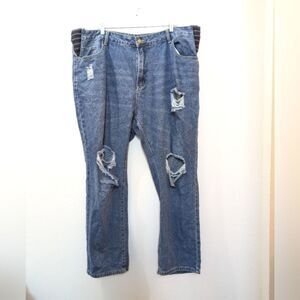SHEIN Distressed Holes Jeans, Medium Wash, Women's 3X